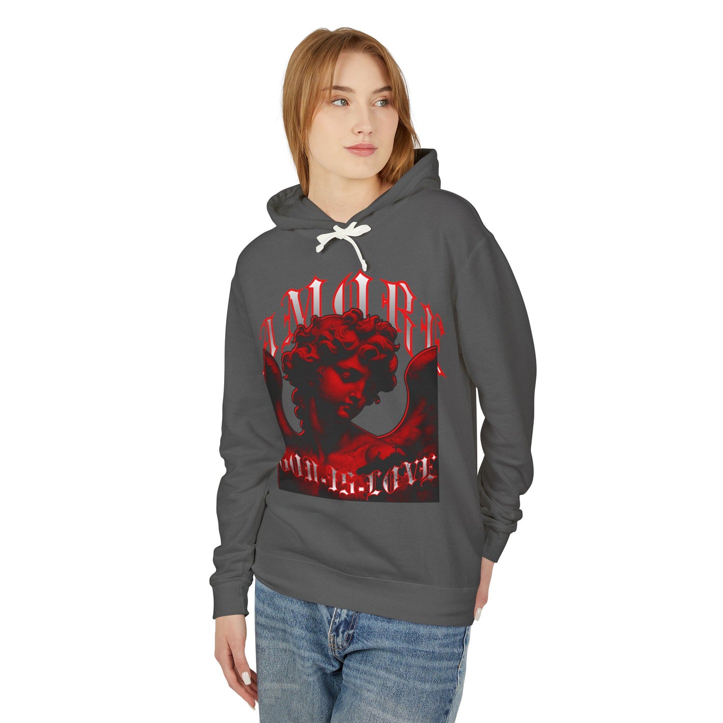 A'more GOD IS LOVE Unisex Lightweight Hooded Sweatshirt - Stylish Comfort for Everyday Wear