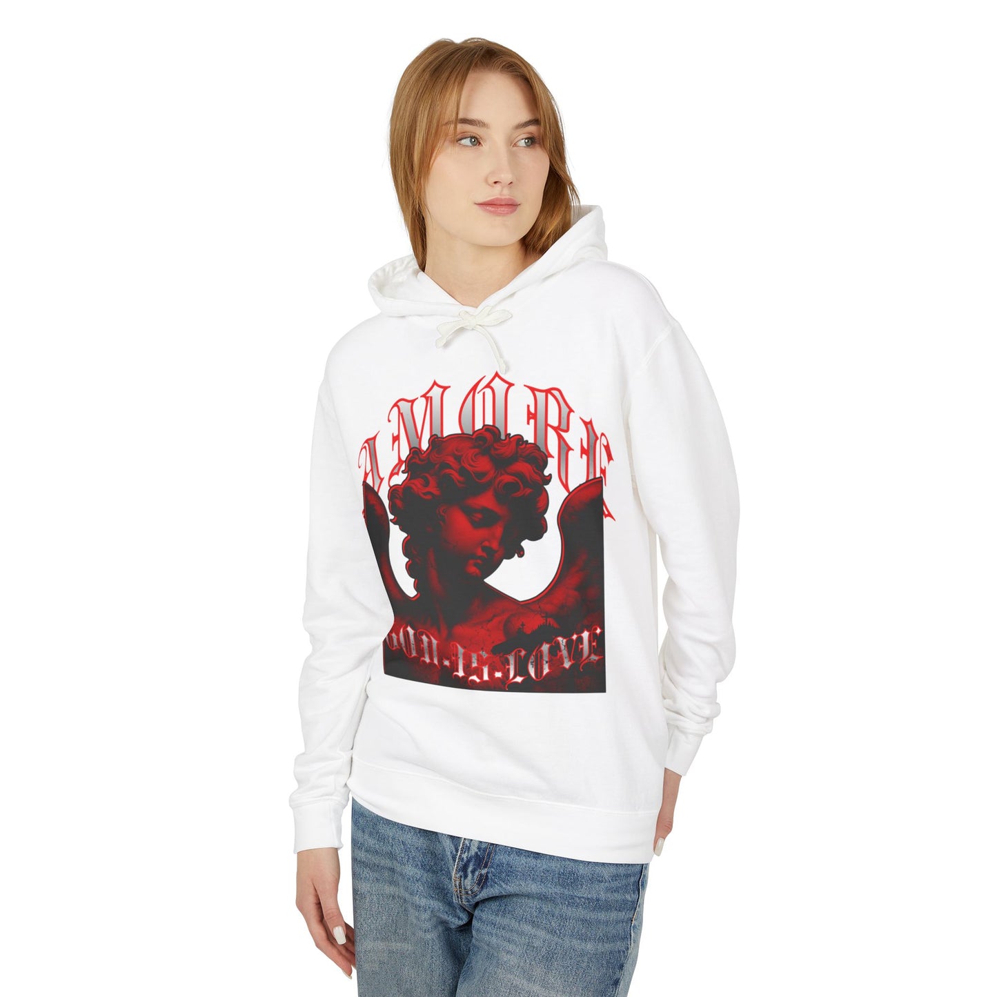 A'more GOD IS LOVE Unisex Lightweight Hooded Sweatshirt - Stylish Comfort for Everyday Wear