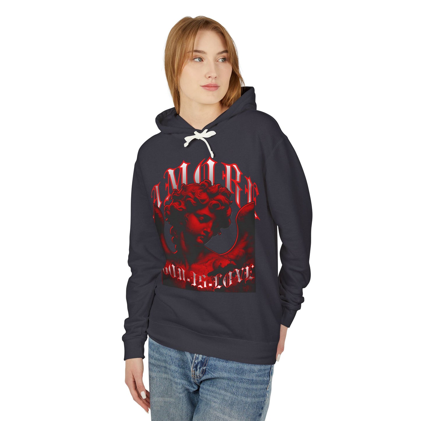 A'more GOD IS LOVE Unisex Lightweight Hooded Sweatshirt - Stylish Comfort for Everyday Wear